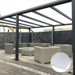 firstline alu terrassenüberdachung freistehend | anthrazit mit stegplatten 16mm opal/weiß