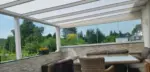 primeline alu terrassenüberdachung anthrazit mit stegplatten 16mm farblos/klar