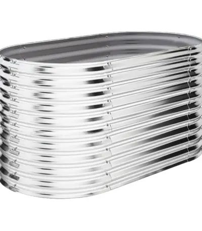 metall hochbeet silber