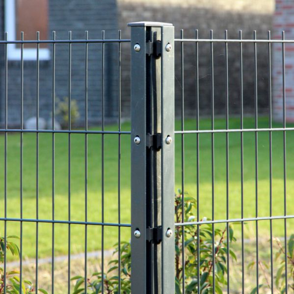 doppelstabmattenzaun eckpfosten | abdeckleiste | zum einbetonieren