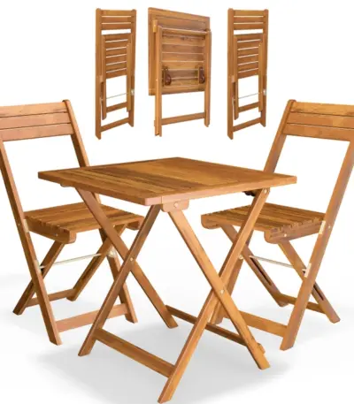 garten sitzgruppe | 3 tlg | akazienholz | klappbar