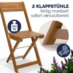 garten sitzgruppe | 3 tlg | akazienholz | klappbar