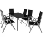 garten sitzgruppe bern 7 tlg silber alu glas