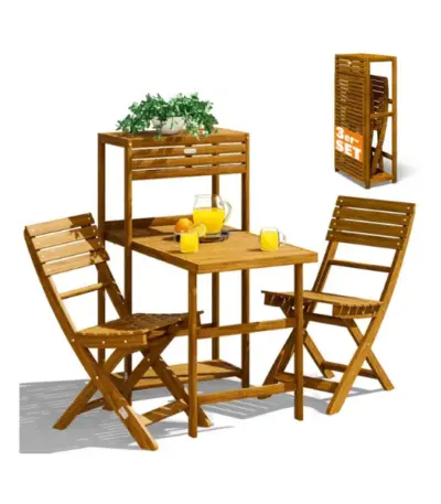 garten sitzgruppe | 3 tlg | akazienholz | klappbar