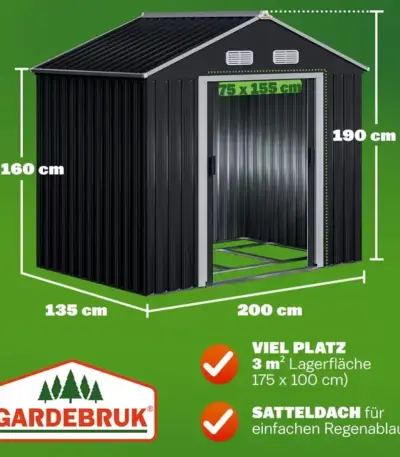 geräteschuppen 172 maße