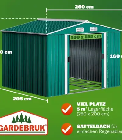 geräteschuppen 259 maße