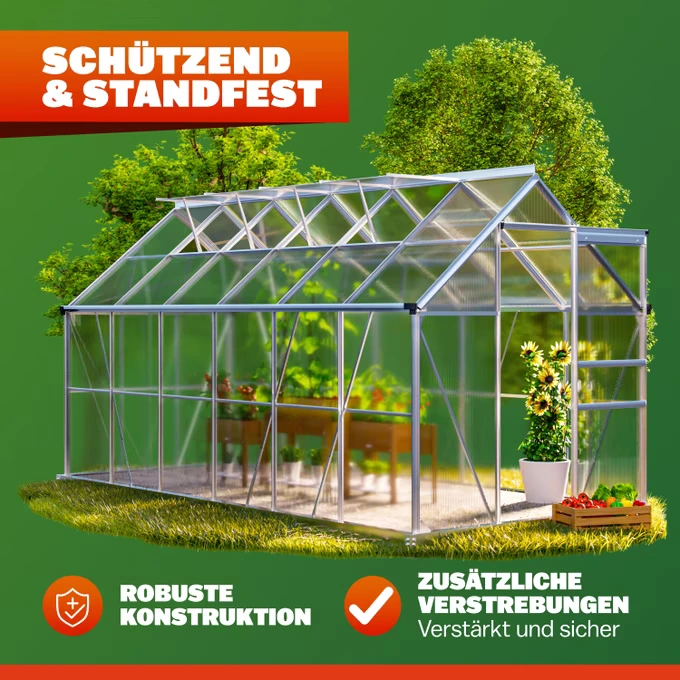 gewächshaus | frühbeet pflanzenhaus | 4 fenster | 380x190x195 (kopie)