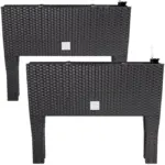 hochbeet polyrattanoptik anthrazit 60x25x46cm