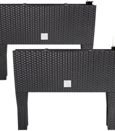 hochbeet polyrattanoptik anthrazit 60x25x46cm