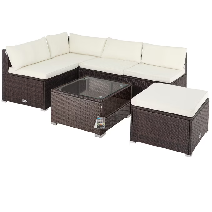 polyrattan gartensitzgruppe 3 tlg versch. farben & materialien