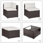 polyrattan gartensitzgruppe 3 tlg versch. farben & materialien