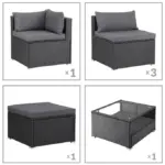 polyrattan gartensitzgruppe 3 tlg versch. farben & materialien