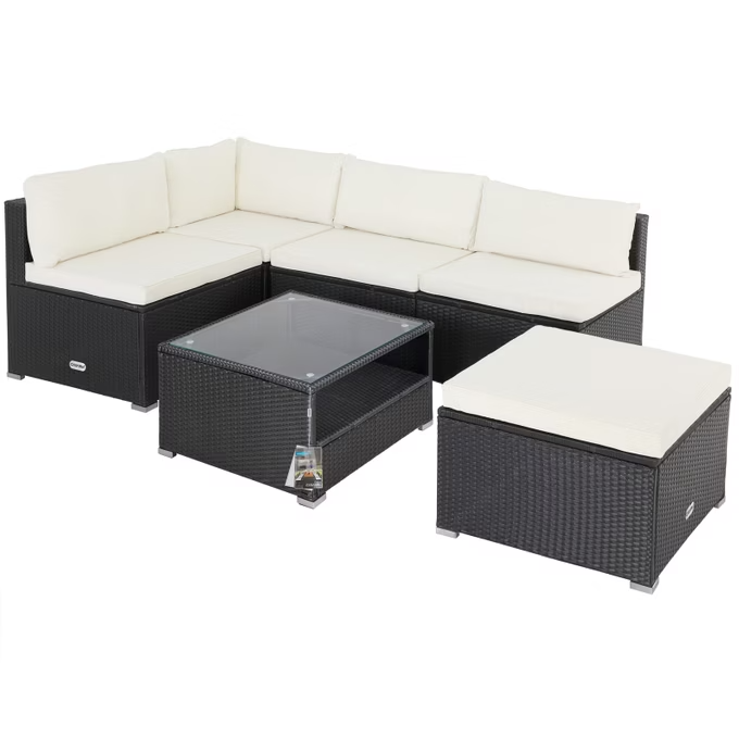 polyrattan gartensitzgruppe 3 tlg versch. farben & materialien