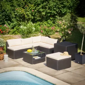 polyrattan gartensitzgruppe 3 tlg versch. farben & materialien
