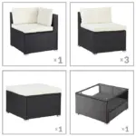 polyrattan gartensitzgruppe 3 tlg versch. farben & materialien