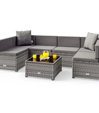 polyrattan gartensitzgruppe 3 tlg versch. farben & materialien