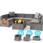 polyrattan gartensitzgruppe 3 tlg versch. farben & materialien