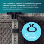polyrattan gartensitzgruppe 3 tlg versch. farben & materialien