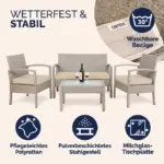 polyrattan gartenmöbel set 4 tlg vers. varianten