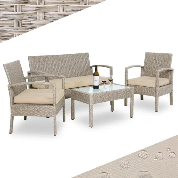 polyrattan gartenmöbel set 4 tlg vers. varianten