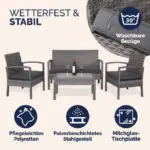polyrattan gartenmöbel set 4 tlg vers. varianten