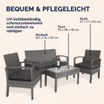 polyrattan gartenmöbel set 4 tlg vers. varianten