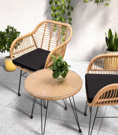 polyrattan gartensitzgruppe 3 tlg versch. farben & materialien