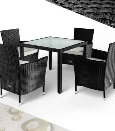 polyrattan gartenmöbel bali 5 und 9 tlg schwarz