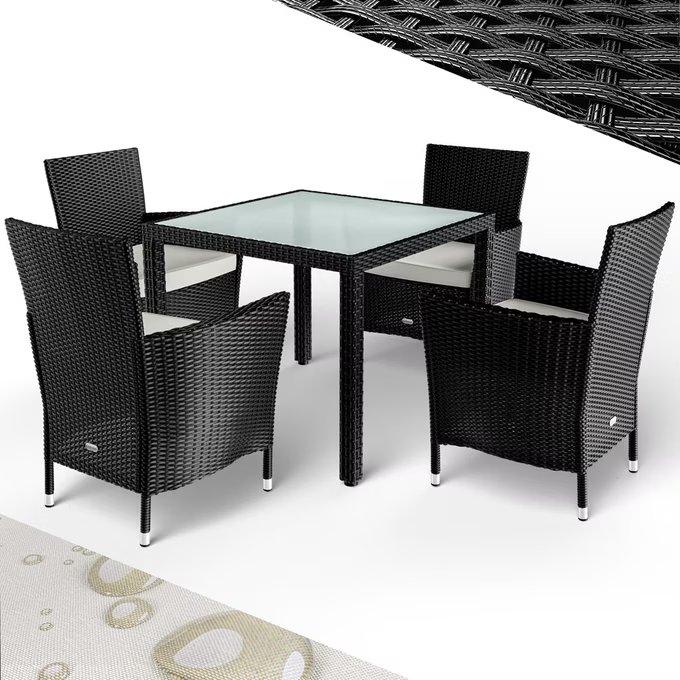 polyrattan gartenmöbel bali 5 und 9 tlg schwarz
