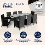 polyrattan gartenmöbel bali 5 und 9 tlg schwarz