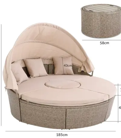 polyrattan sonneninsel Ø185cm in vers. varianten
