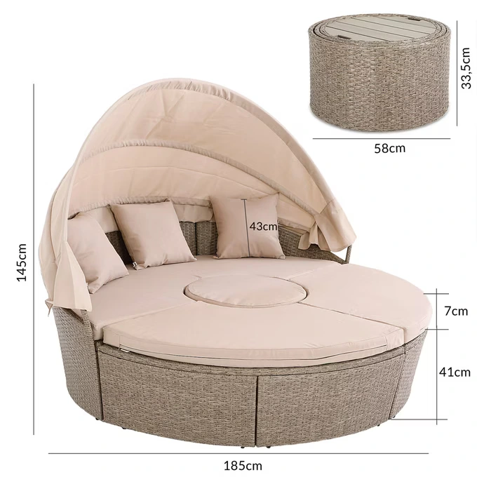 polyrattan sonneninsel Ø185cm in vers. varianten