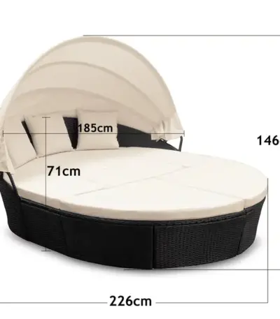 sonneninsel schwarz oval Ø226cm