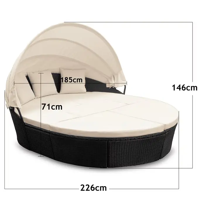 sonneninsel schwarz oval Ø226cm