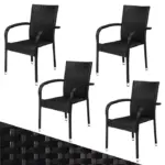 polyrattan stapelstuhl fort | 4er & 8er set | versch. farben