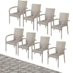 polyrattan stapelstuhl fort | 4er & 8er set | versch. farben