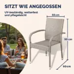 polyrattan stapelstuhl fort | 4er & 8er set | versch. farben