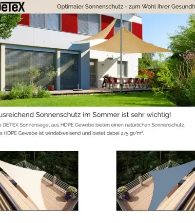 sonnensegel hdpe | 3x3x3m | dreieck | creme