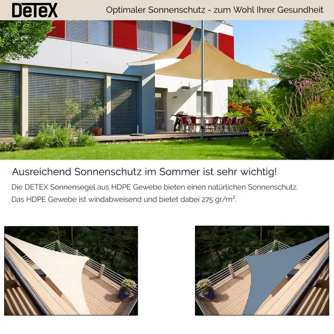 sonnensegel hdpe | 3x3x3m | dreieck | creme