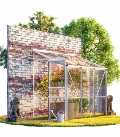 anlehngewächshaus | pflanzenhaus | 190x130x202cm | 1 fenster