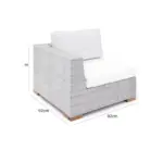 polyrattan eck modul havanna weiß/grau | einzelstück