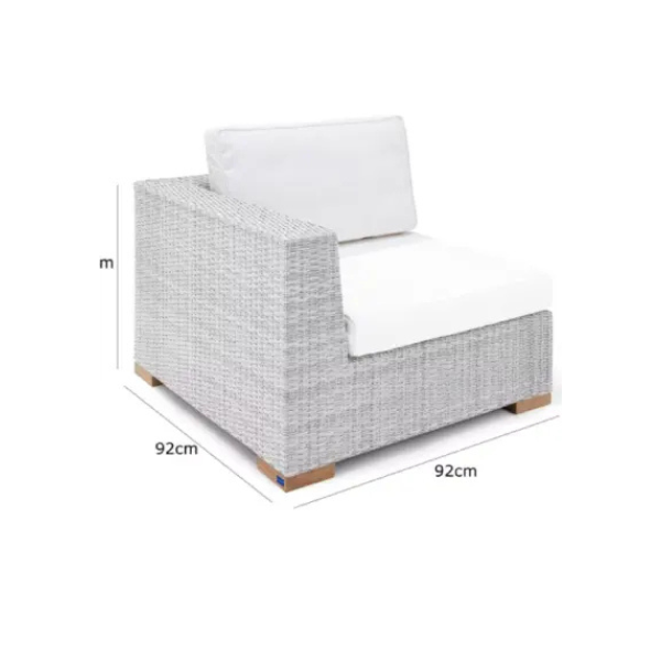 polyrattan eck modul havanna weiß/grau | einzelstück