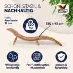 faltbare sonnenliege akazienholz zertifiziert