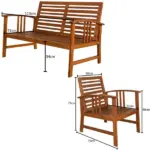 garten sitzgruppe saltas | 4 tlg | anthrazit & akazienholz