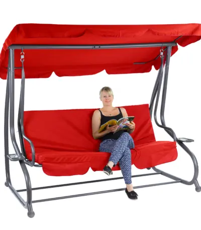 hollywoodschaukel 3 sitzer rot gartenschaukel