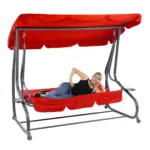 hollywoodschaukel 3 sitzer rot gartenschaukel