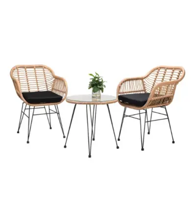polyrattan eck modul havanna weiß/grau | einzelstück