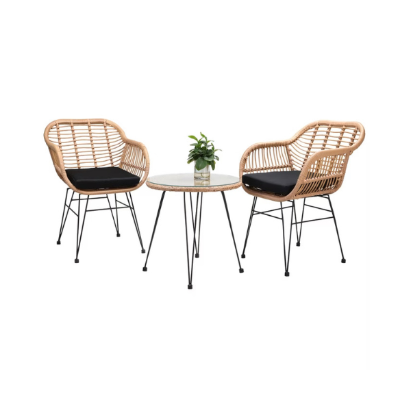 polyrattan eck modul havanna weiß/grau | einzelstück