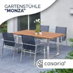 gartenstuhl 4er set grau stapelbar monza