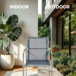 gartenstuhl 4er set grau stapelbar monza